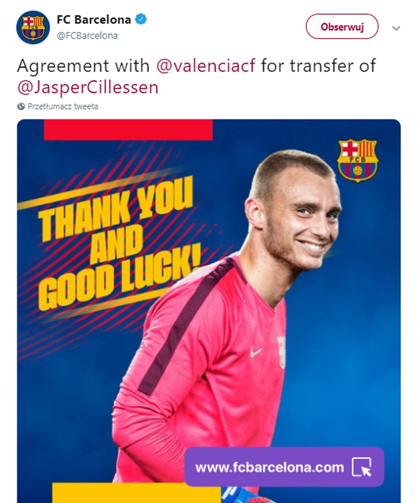 OFICJALNIE! Cillessen przechodzi do Valencii!